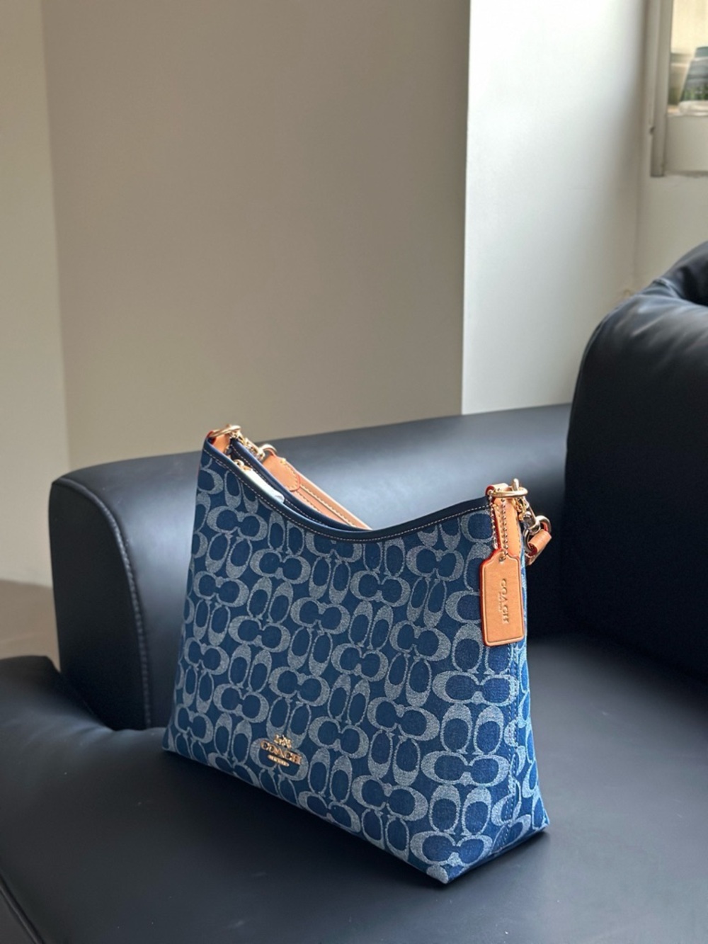 Coach Laurel Shoulder Bag In Signature Denim - Picture 8 of 9